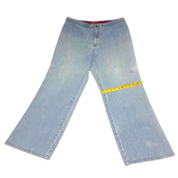 Anne Klein Women's Drawstring Jeans High Rise Wide Leg - Size XL, Light Blue - Picture 11 of 16